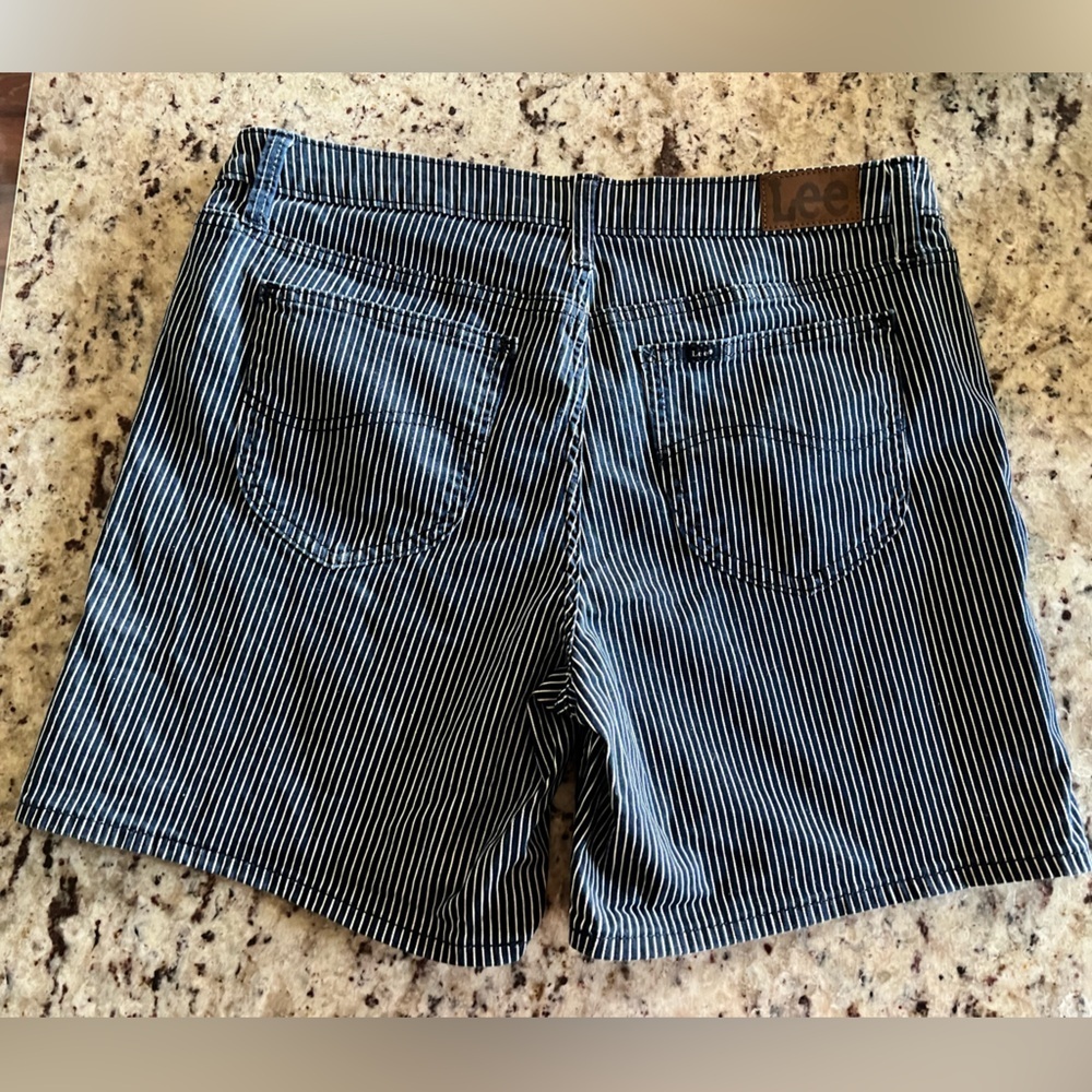 Lee Navy and White Pin Striped Women's Shorts - Picture 2 of 4